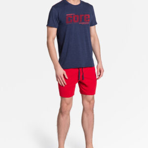 Piżama Męska Model Oxford 38285-59X Navy/Red - Henderson
