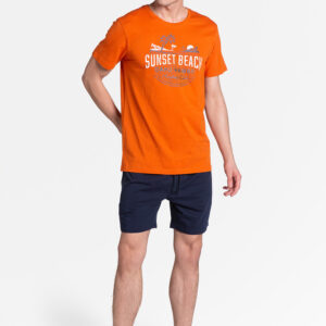 Piżama Męska Model Led 38867-22X Orange/Navy - Henderson