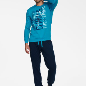 Piżama Męska Model Block 40023-55X Blue/Navy - Henderson