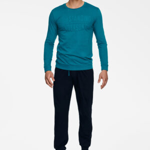 Piżama Męska Model Badge 40040-67X Turkus/Black - Henderson